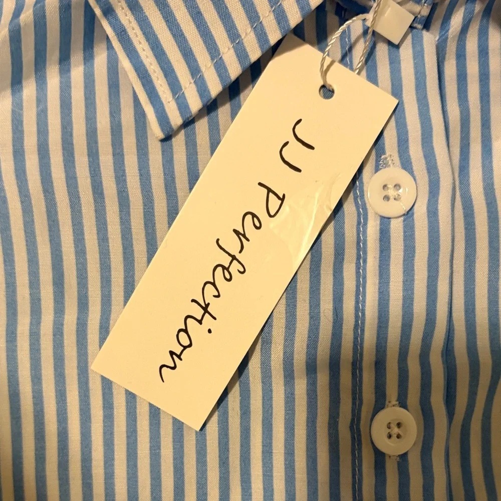 Striped Blue and White Blouse